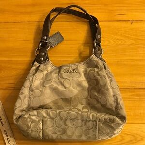 Coach Signature Brown C Monogram Hobo Shoulder Bag